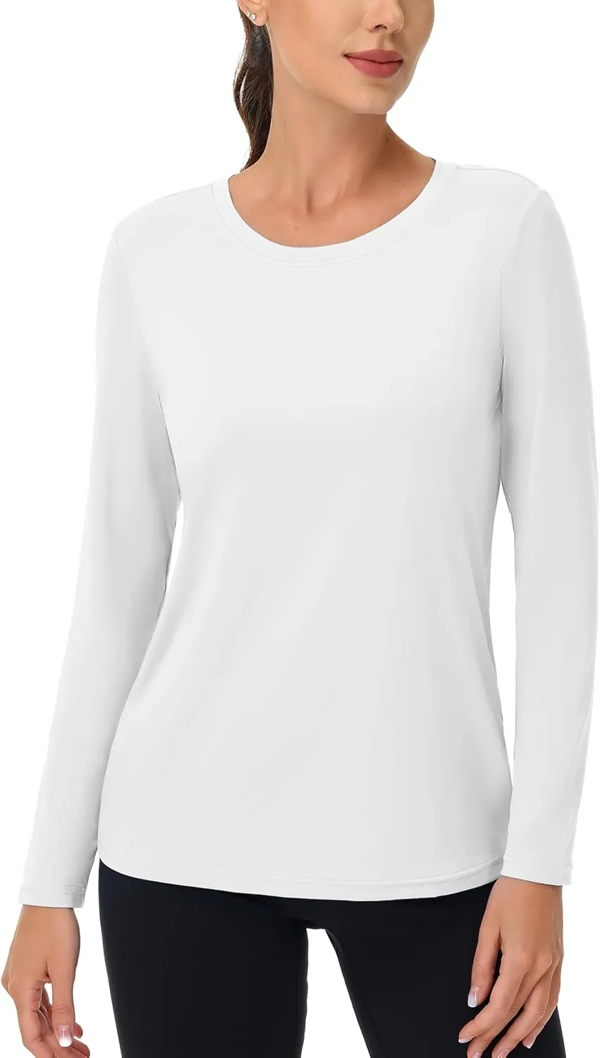 MAGCOMSEN Women's UPF 80  Workout Shirts Long Sleeve Atheltic T-Shirt Quick Dry Rash Guard Swim Tops