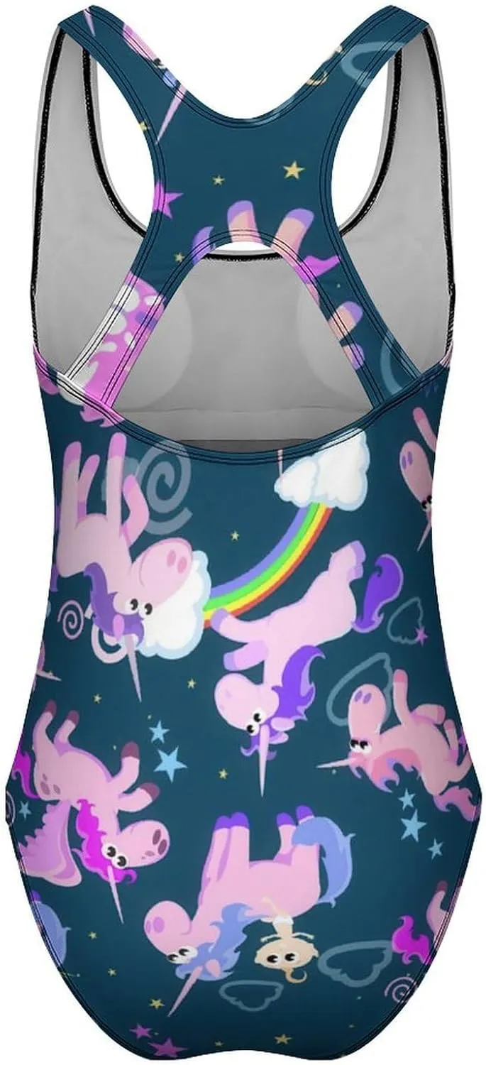 Magic Unicorn Womens' One Piece Bathing Suits Halter Scoop Neck Esthetic Tummy Control Bathing Suit
