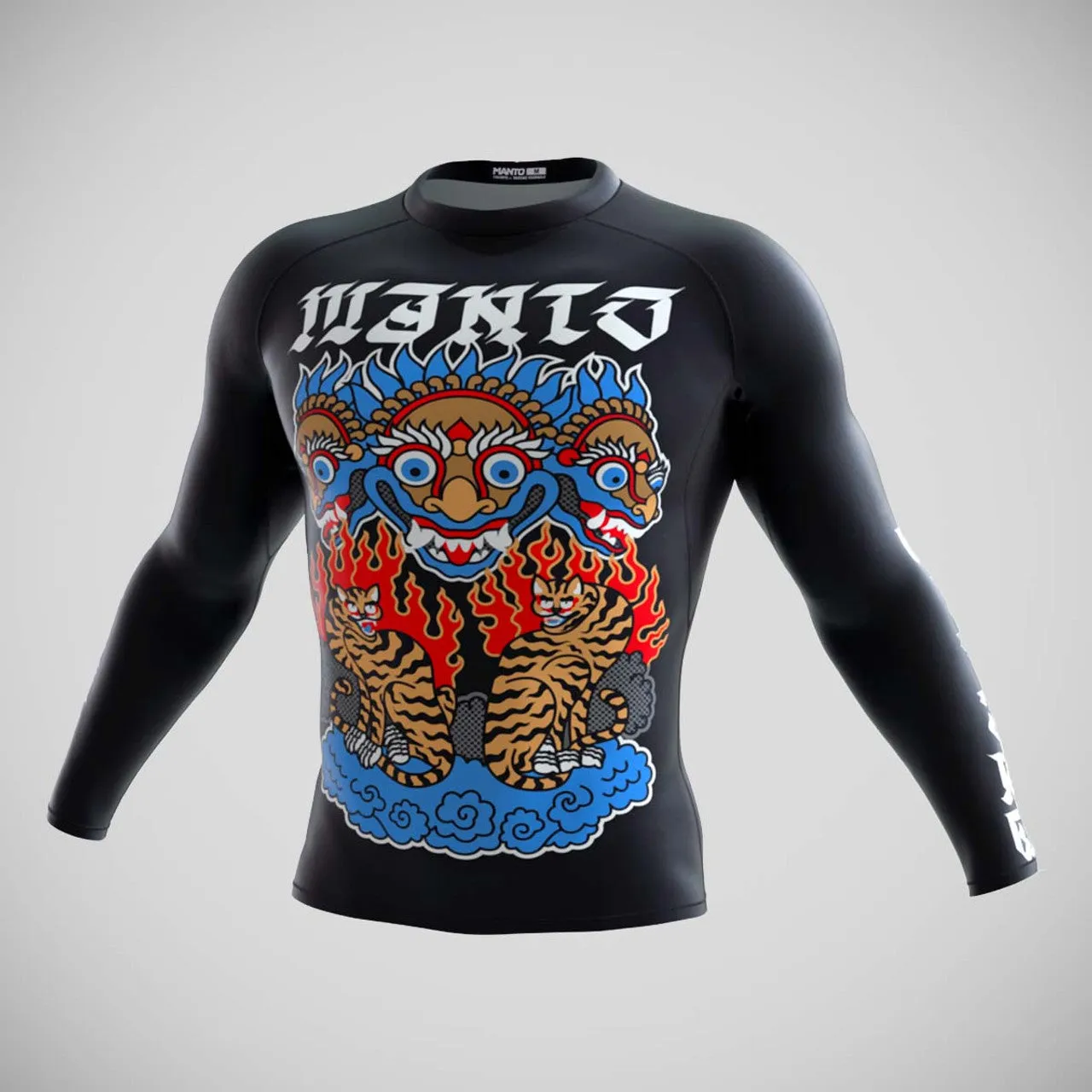 Manto Tigers Long Sleeve Rash Guard Black