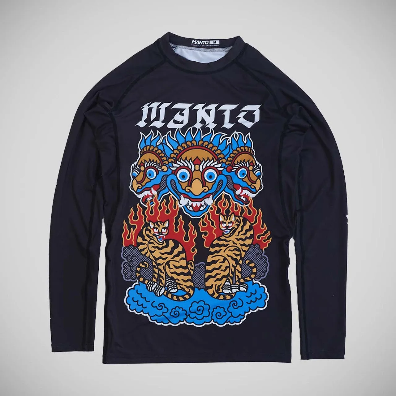 Manto Tigers Long Sleeve Rash Guard Black