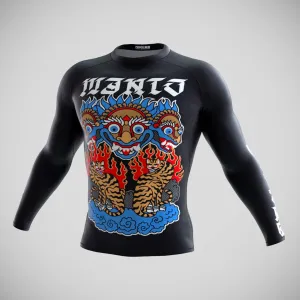 Manto Tigers Long Sleeve Rash Guard Black