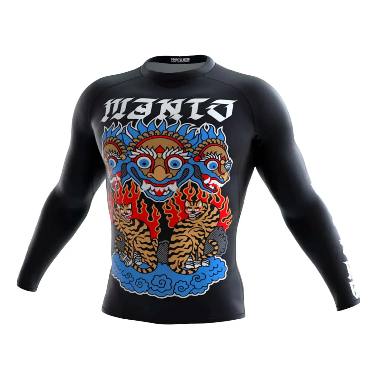 Manto Tigers Long Sleeve Rash Guard Black