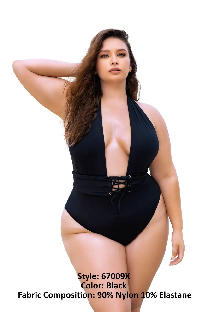 Mapale Curvy Size One Piece Swimsuit Color Black