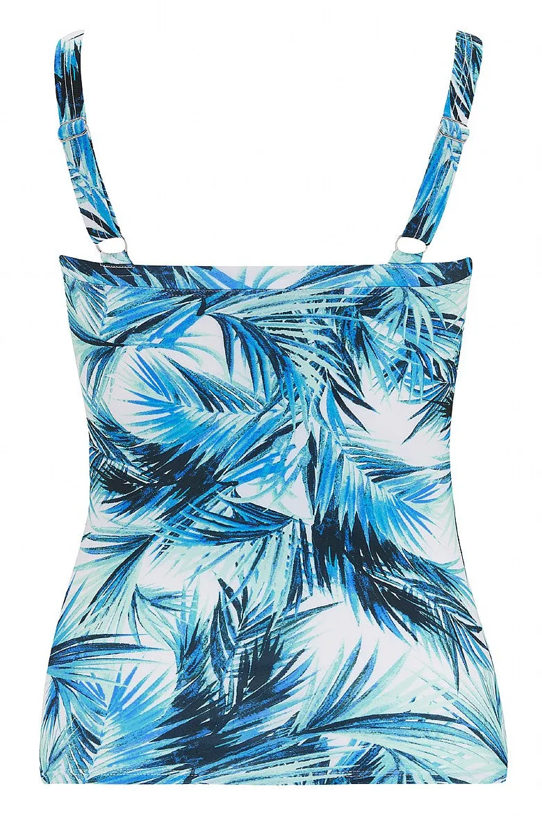 Mastectomy Swimsuit 'Florida Keys Ruched Bandeau Tankini Set' Blue Print