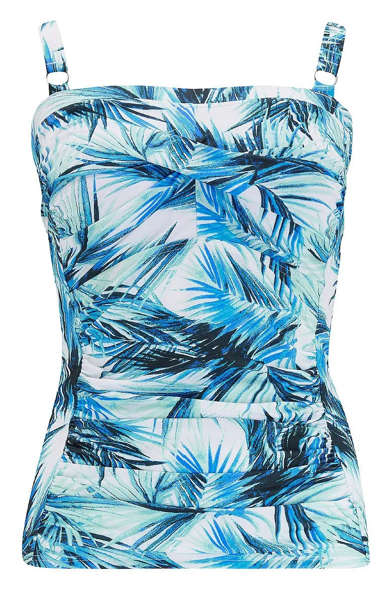Mastectomy Swimsuit 'Florida Keys Ruched Bandeau Tankini Set' Blue Print