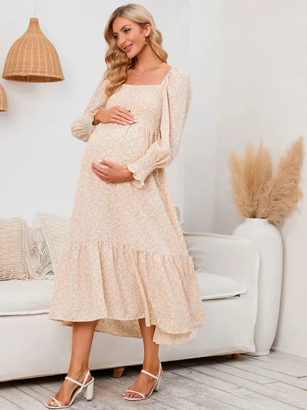 Maternity - Chiffon Dress Small Floral Dresses