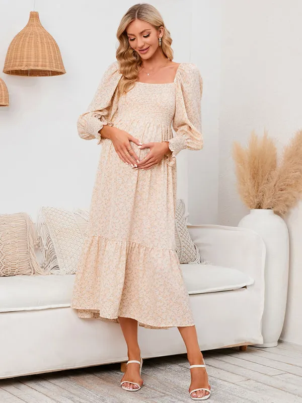 Maternity - Chiffon Dress Small Floral Dresses