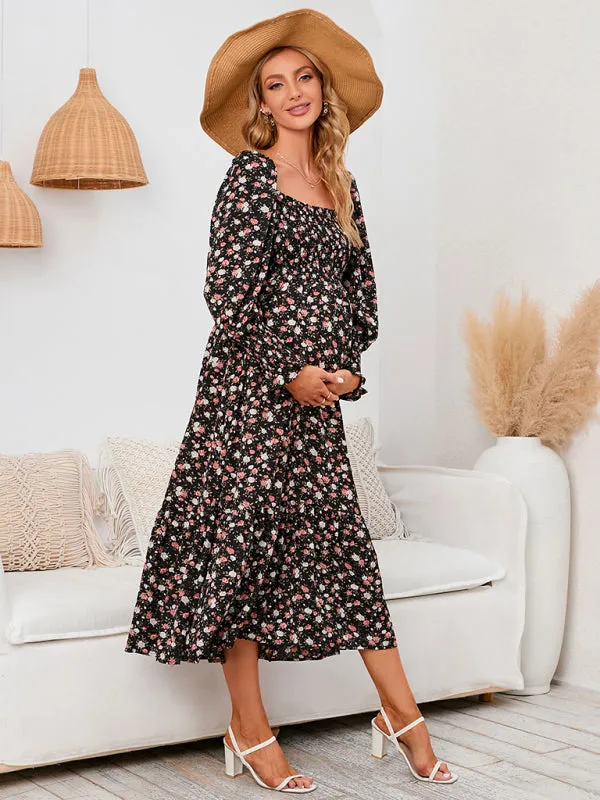 Maternity - Chiffon Dress Small Floral Dresses