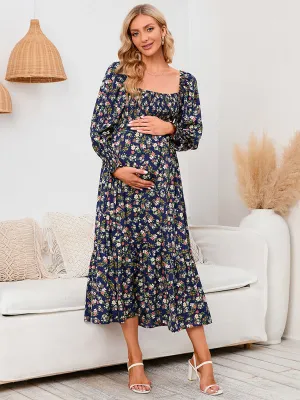 Maternity - Chiffon Dress Small Floral Dresses