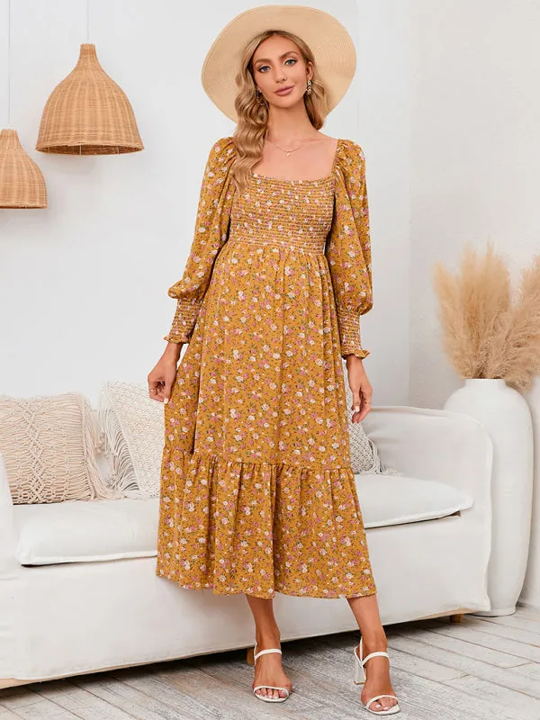 Maternity - Chiffon Dress Small Floral Dresses