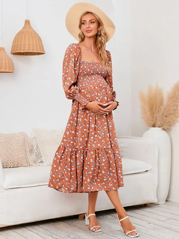Maternity - Chiffon Dress Small Floral Dresses