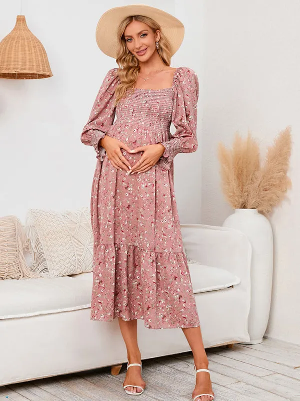 Maternity - Chiffon Dress Small Floral Dresses