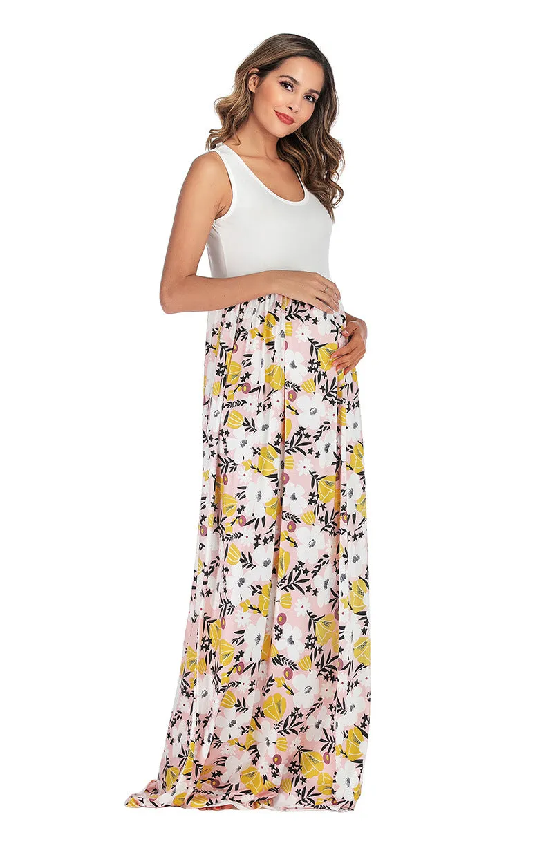 Maternity Floral Print Tank Dress