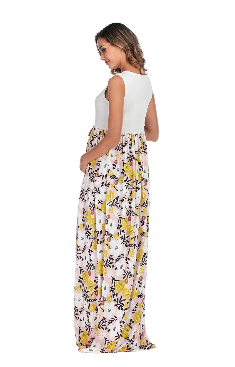 Maternity Floral Print Tank Dress
