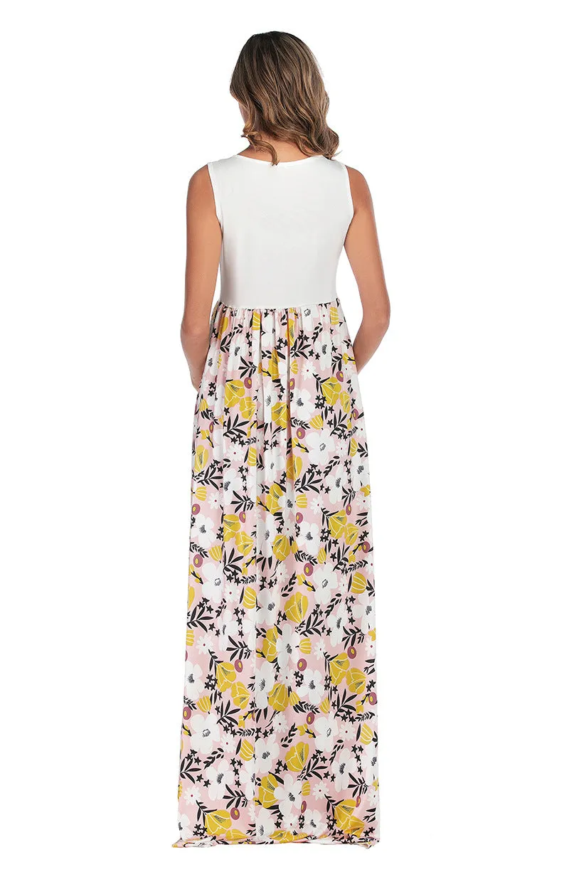 Maternity Floral Print Tank Dress