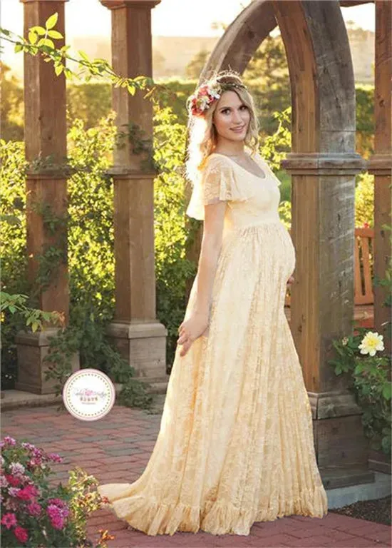 Maternity Lace Dresses for Pregnant Photo Shooting