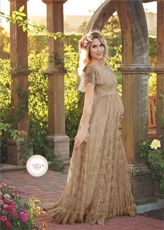 Maternity Lace Dresses for Pregnant Photo Shooting