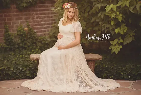 Maternity Lace Dresses for Pregnant Photo Shooting