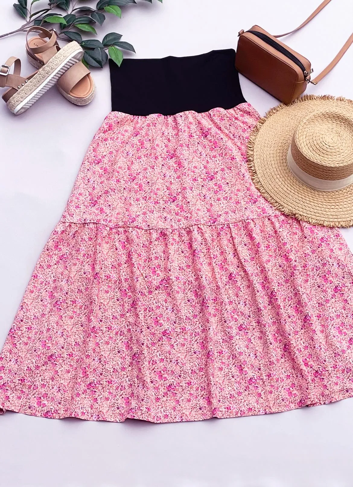 Maternity Maxi Skirt - Coral Crush