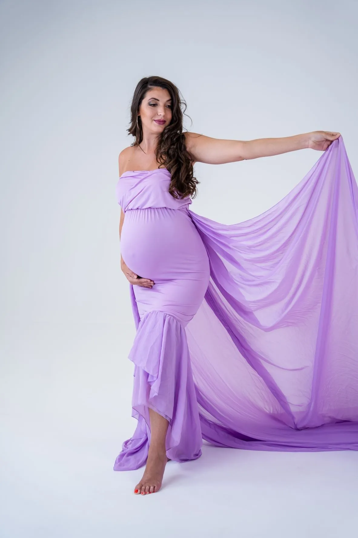 Maternity Photoshoot Dresses - Flow - Purple Gown - 4 DAY RENTAL