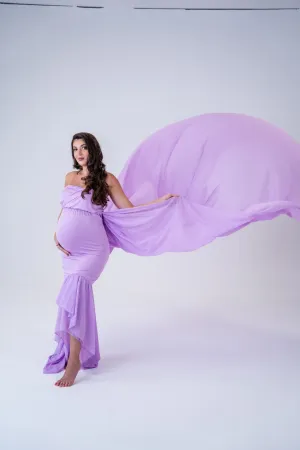 Maternity Photoshoot Dresses - Flow - Purple Gown - 4 DAY RENTAL