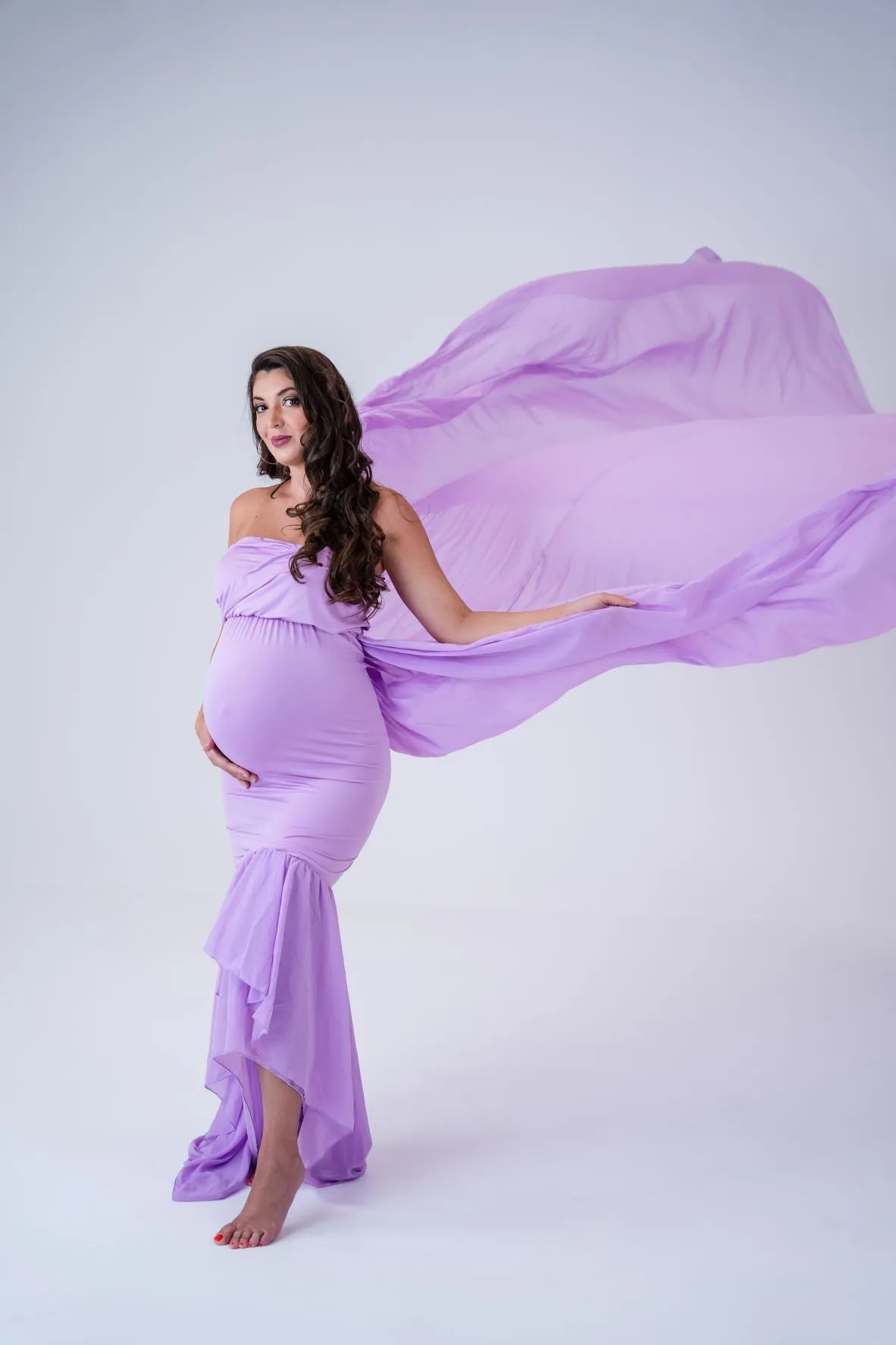 Maternity Photoshoot Dresses - Flow - Purple Gown - 4 DAY RENTAL