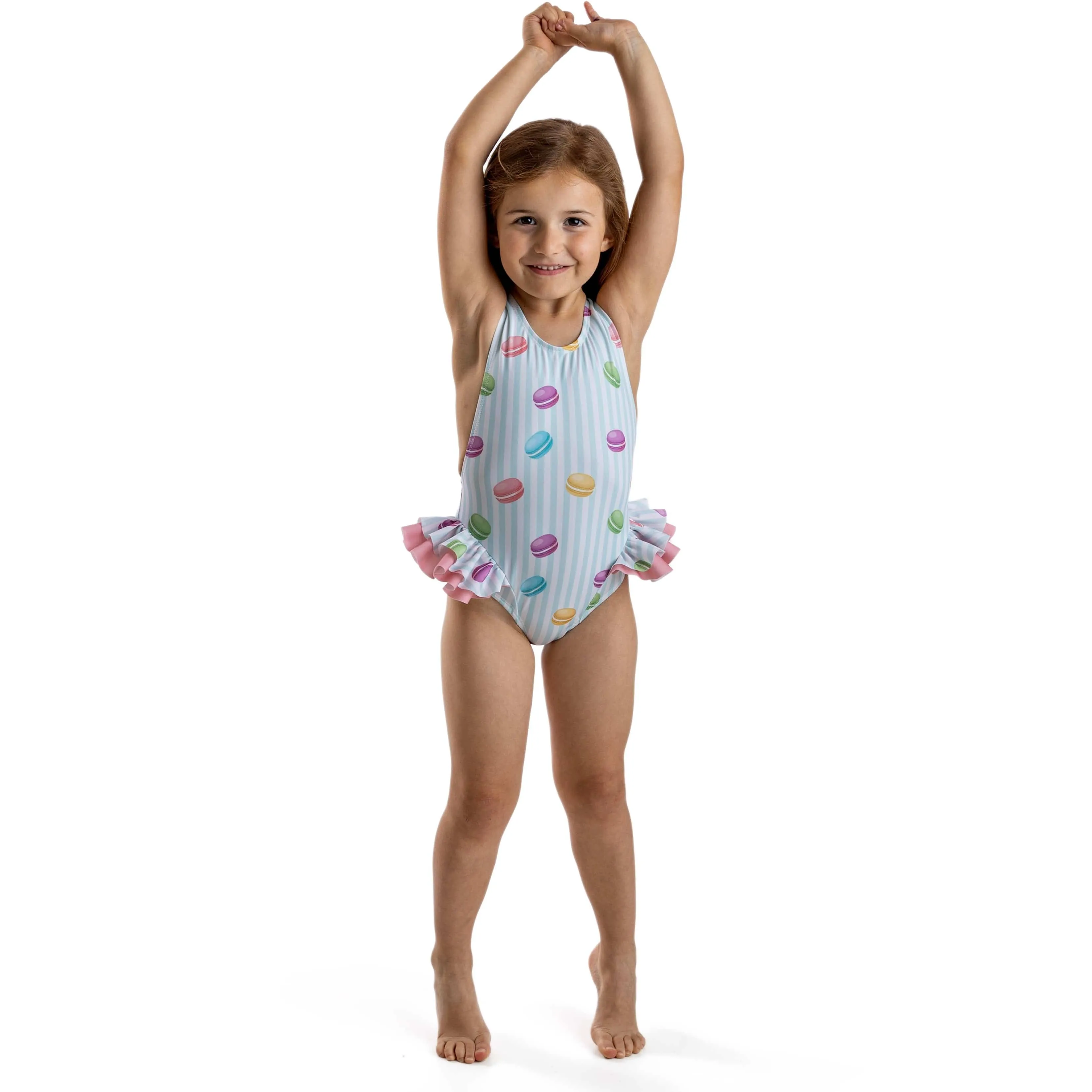 MEIA PATA - Mahe Macarons Print Swimsuit - Pink