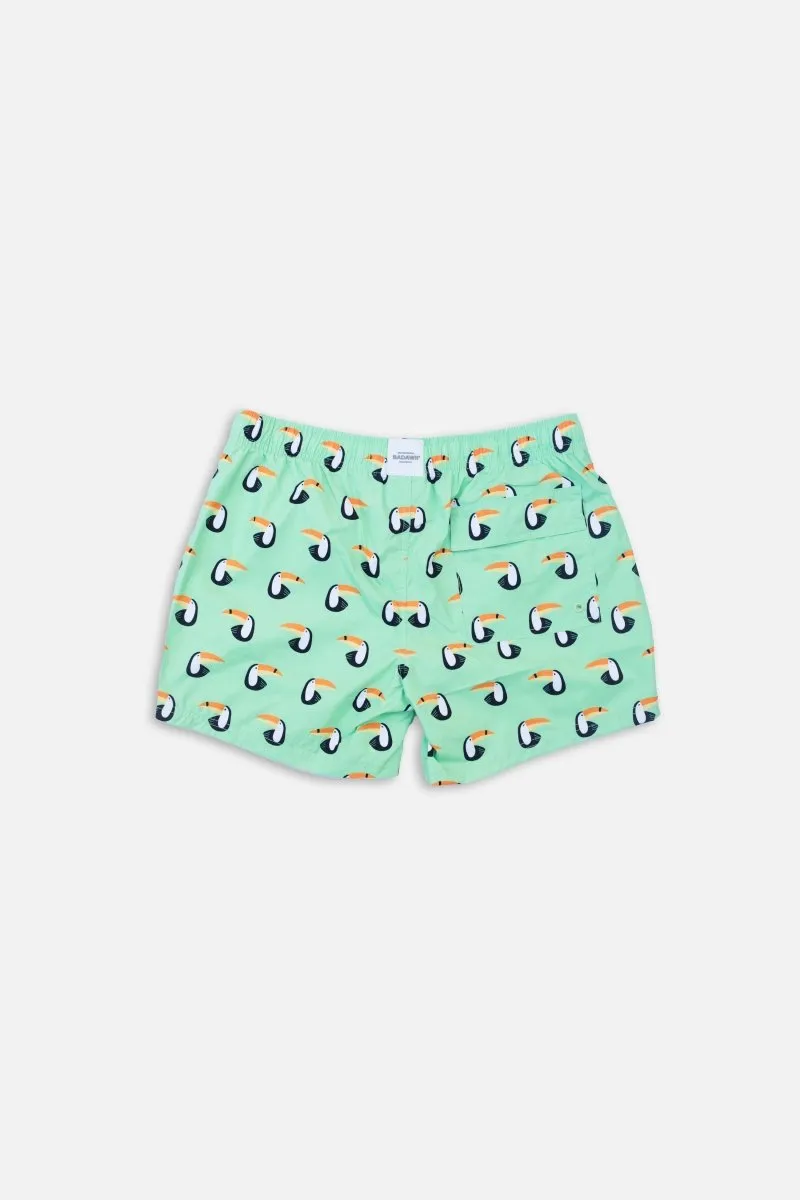 Men Swim Shorts - Toucan Paradise