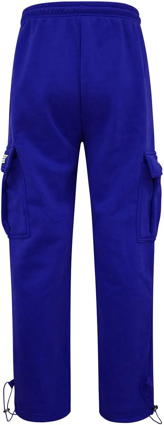Men's Cargo Pants Plus Size Pocket Lace Up Elastic Waist Pants Trousers Overall Cute Plush