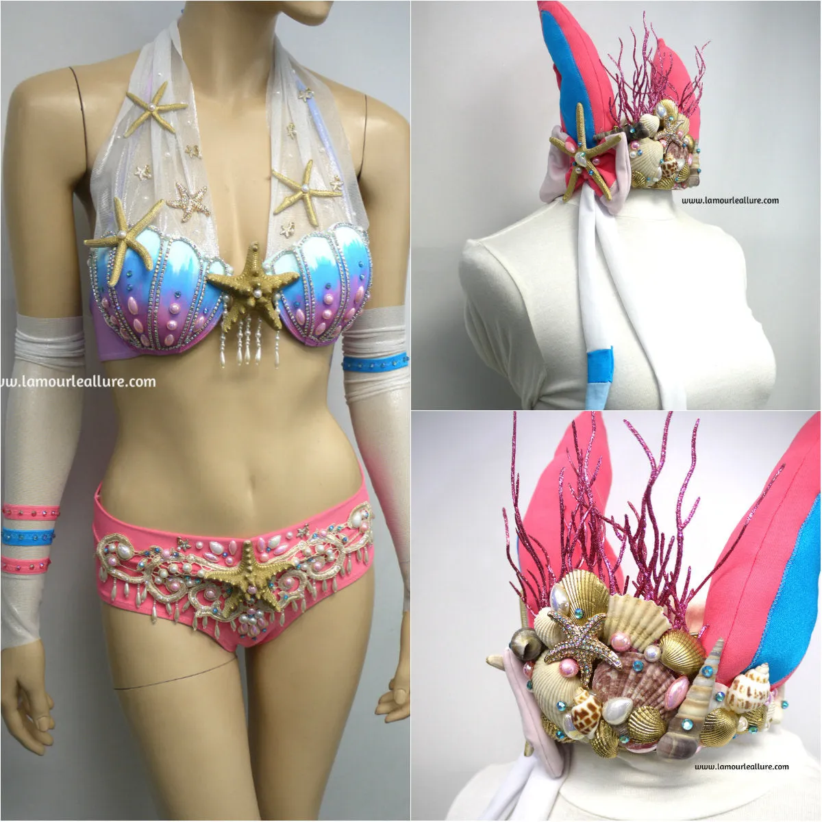Mermaid Sylveon Inspired Ears Crown with Seashell Detailing