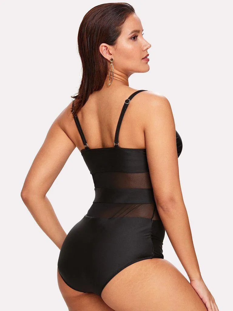 Mesh Panel Swimsuit