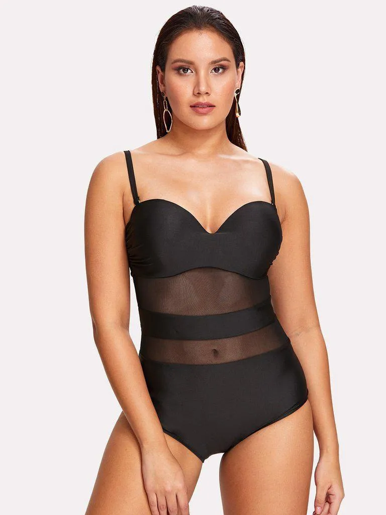 Mesh Panel Swimsuit