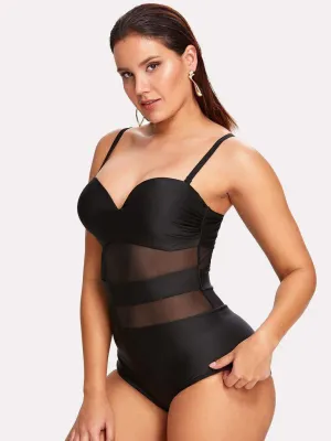 Mesh Panel Swimsuit