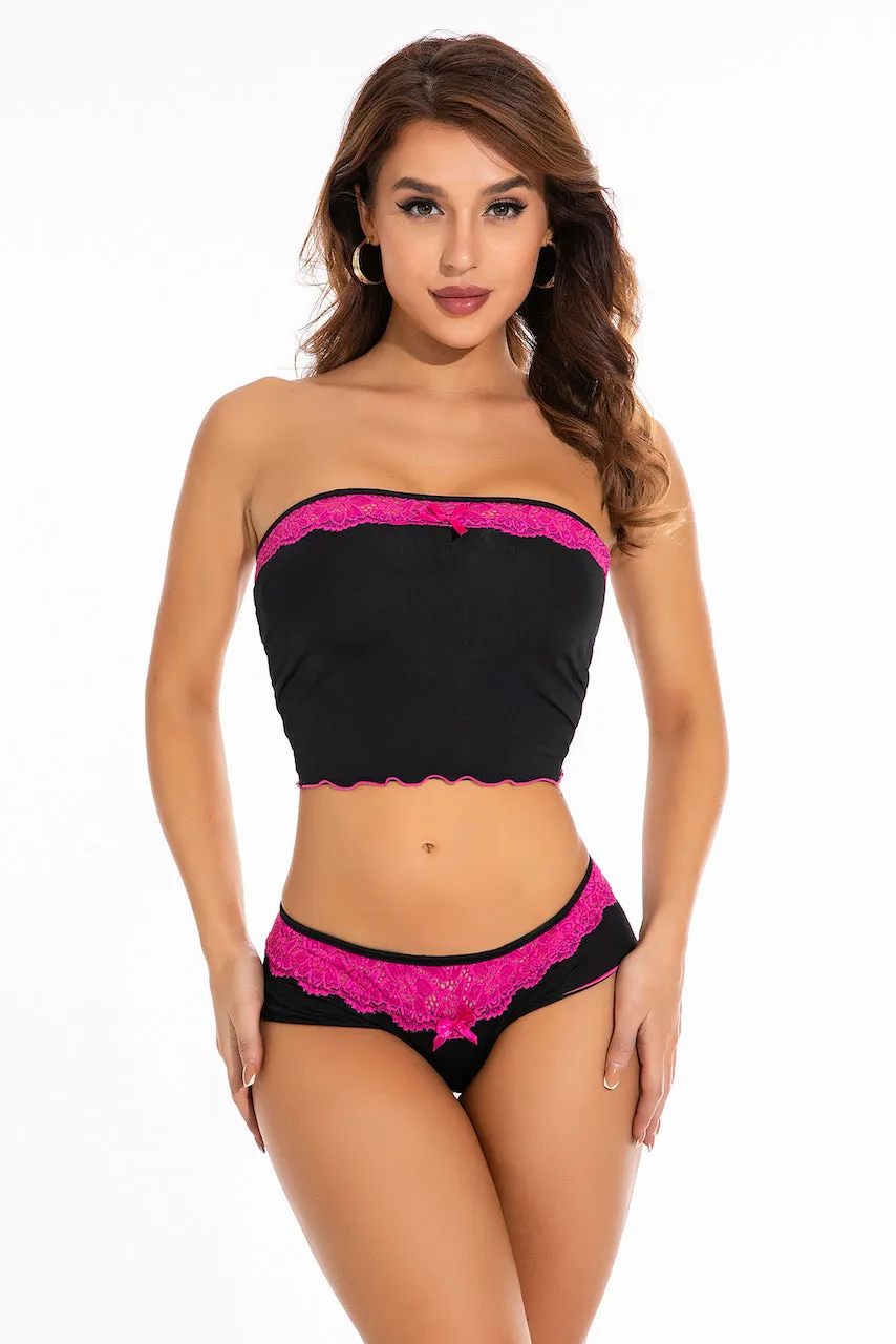 Mesh Tube Top and Shorts