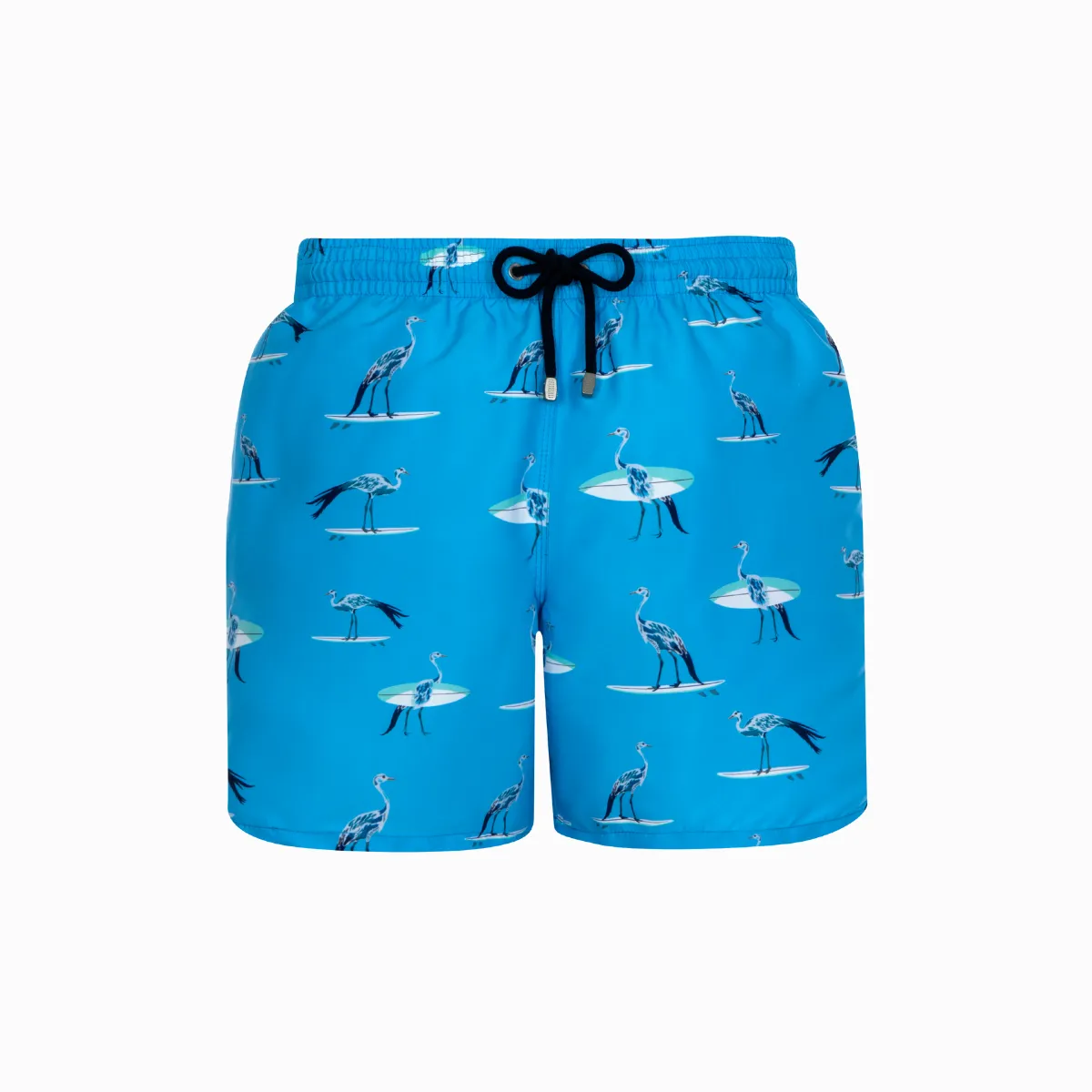Mid-length Swim Shorts | Crane Surfer / Light Blue