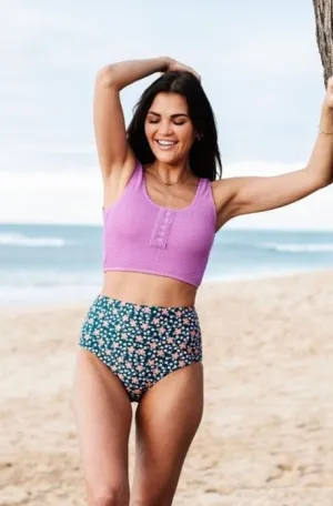 Mid Rise Bottoms in Midnight Daisy