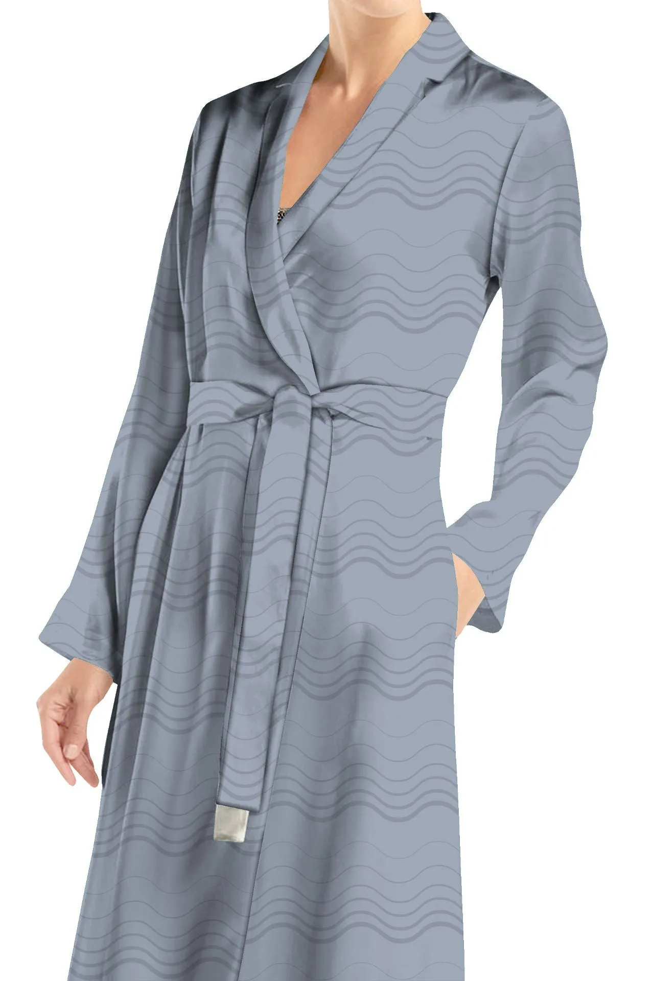 Midi Length Wrap Dress Made With Cupro Vegan Silk