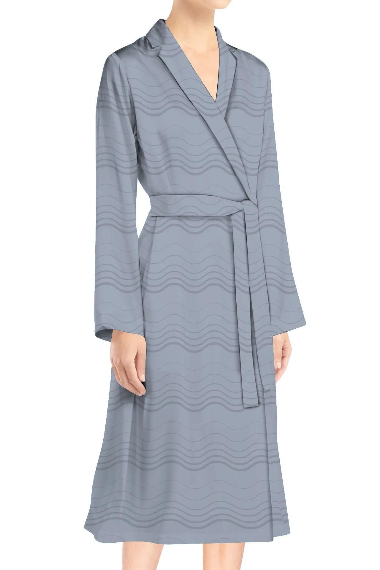 Midi Length Wrap Dress Made With Cupro Vegan Silk