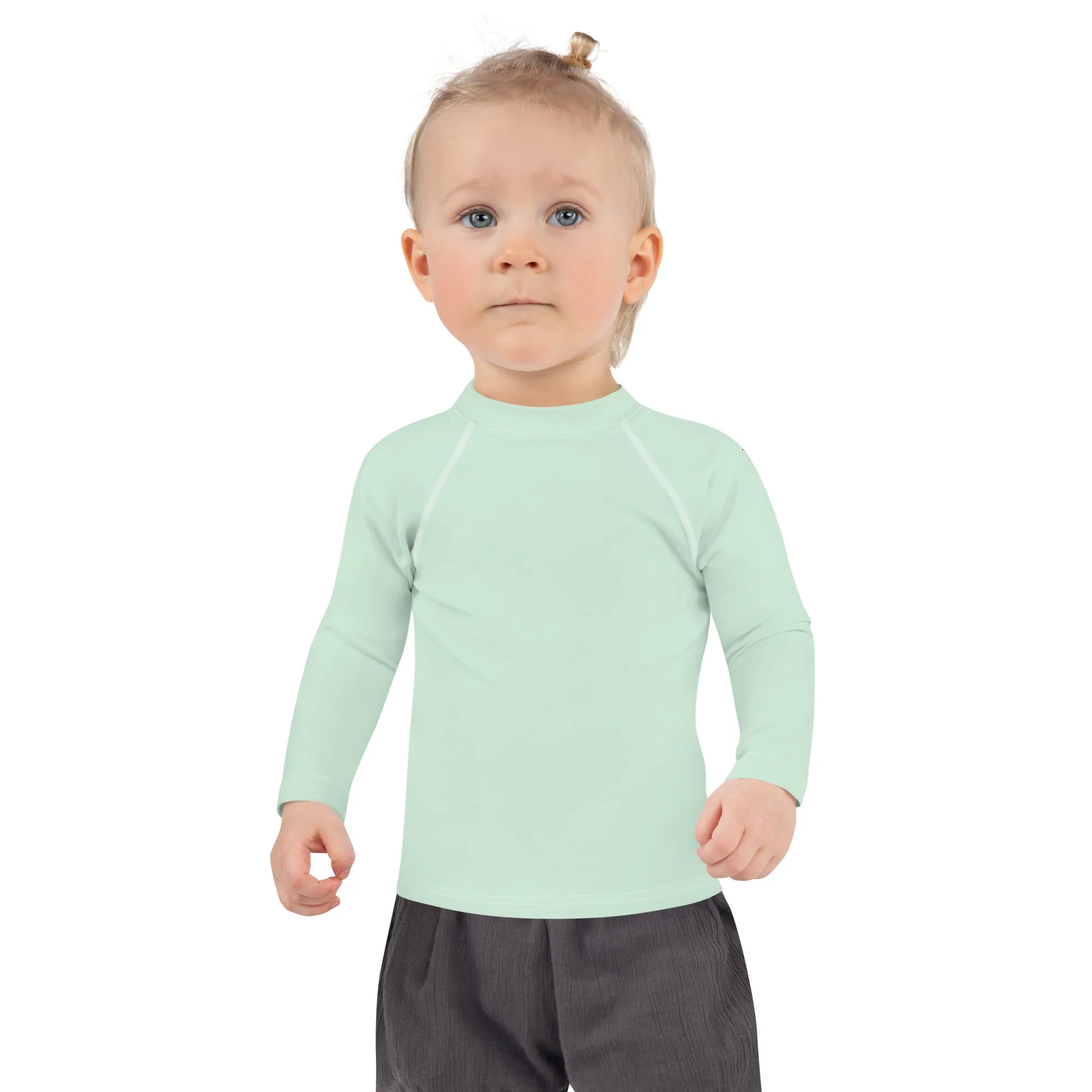 Mini Fashion Icon: Girls' Long Sleeve Solid Color Rash Guard - Surf Crest