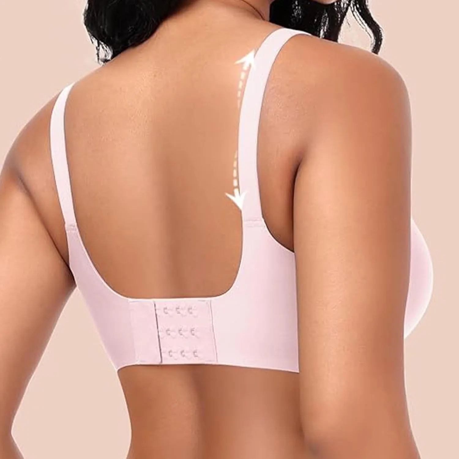 Minimizer Bras for Women Full Coverage No Underwire Gathered Bra Push Up Seamless Adjustable Straps Comfort Bralette