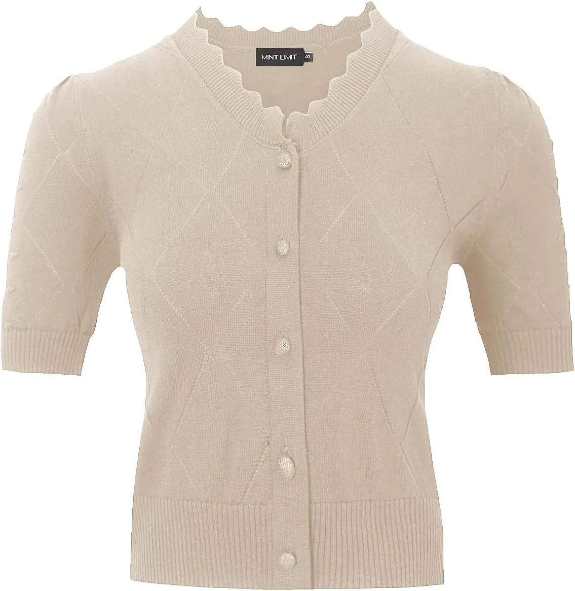 MINTLIMIT Cropped Cardigan Sweaters for Women 2025 V Neck Knit Bolero Shrugs Short Sleeve Lightweight Button Up Sweaters