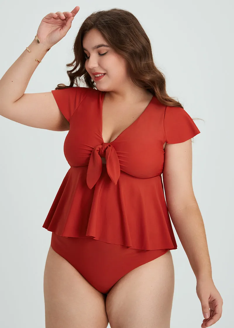 MISS PRINCESS BOW CUTOUT TANKINI SETS