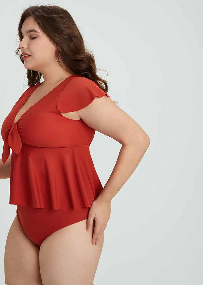 MISS PRINCESS BOW CUTOUT TANKINI SETS