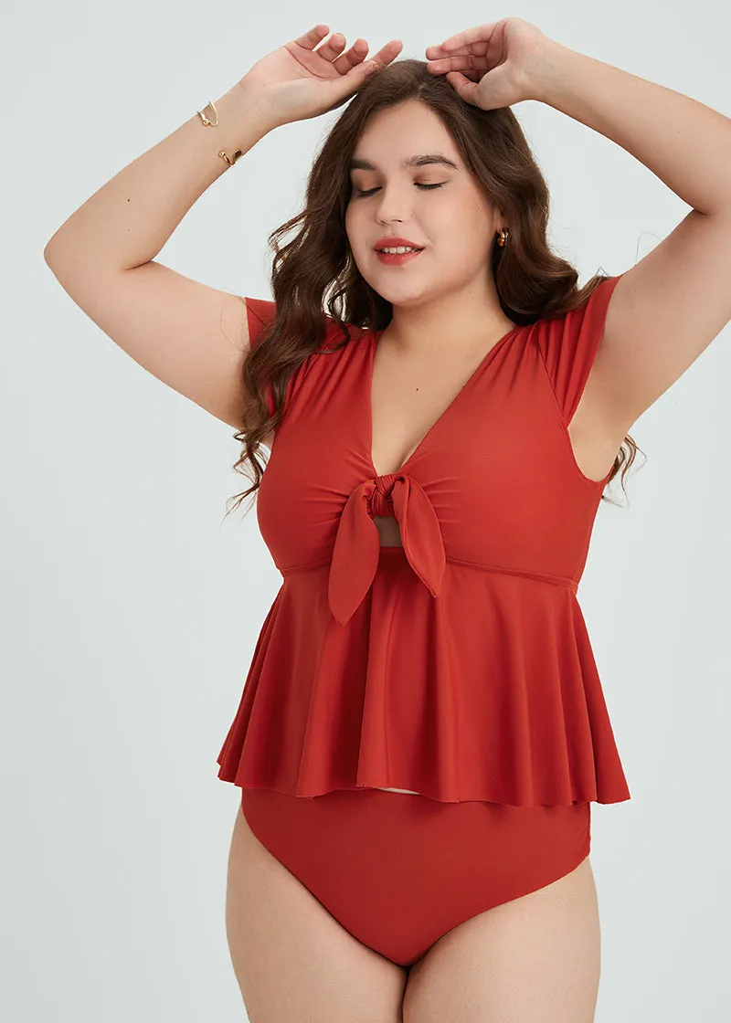 MISS PRINCESS BOW CUTOUT TANKINI SETS