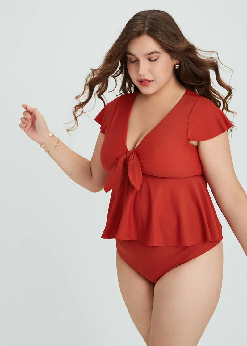 MISS PRINCESS BOW CUTOUT TANKINI SETS