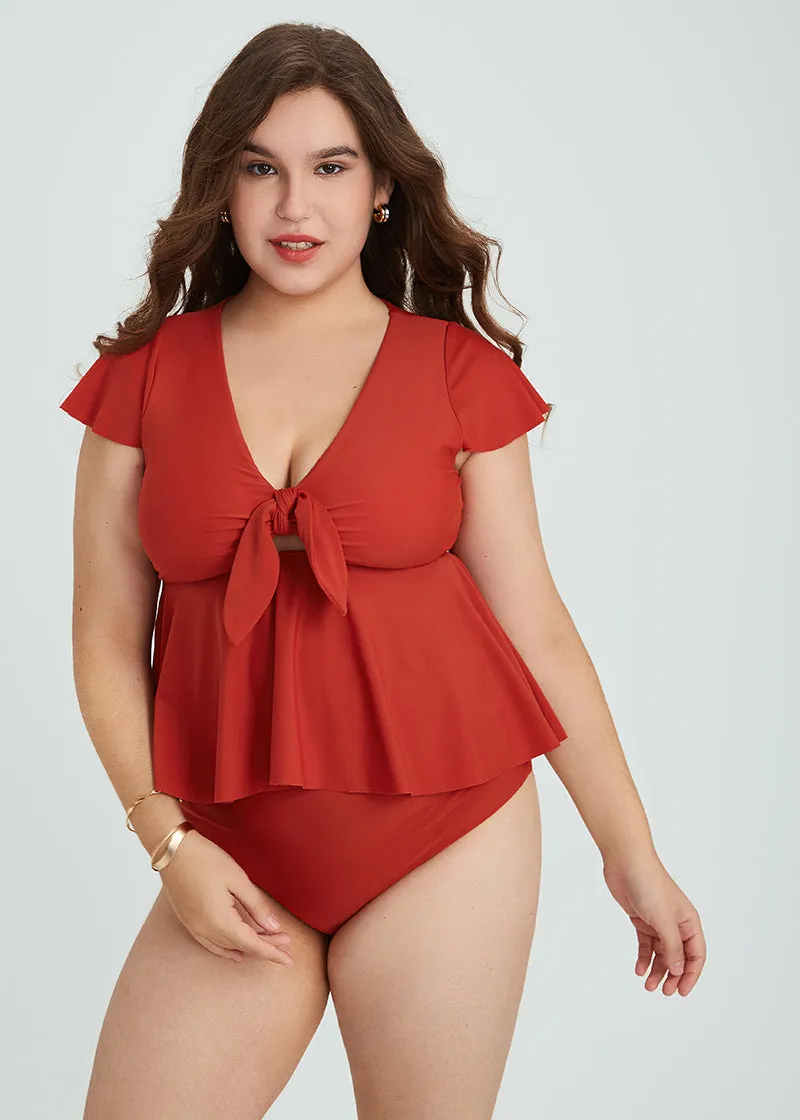 MISS PRINCESS BOW CUTOUT TANKINI SETS