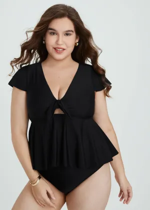 MISS PRINCESS BOW CUTOUT TANKINI SETS