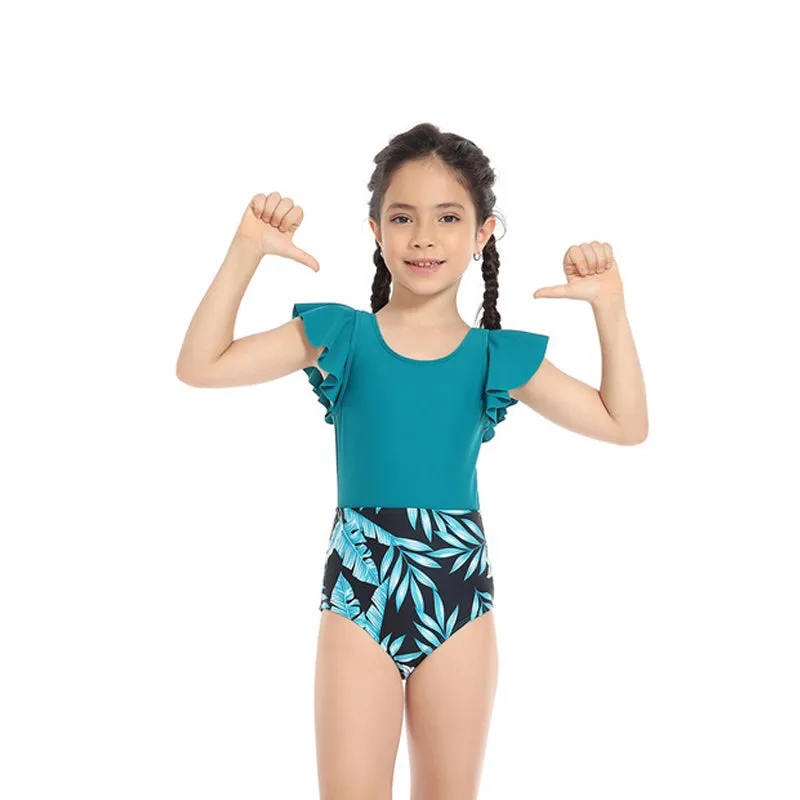 Mom and Daughter Tropical Print High Waisted Bikini Swimsuit