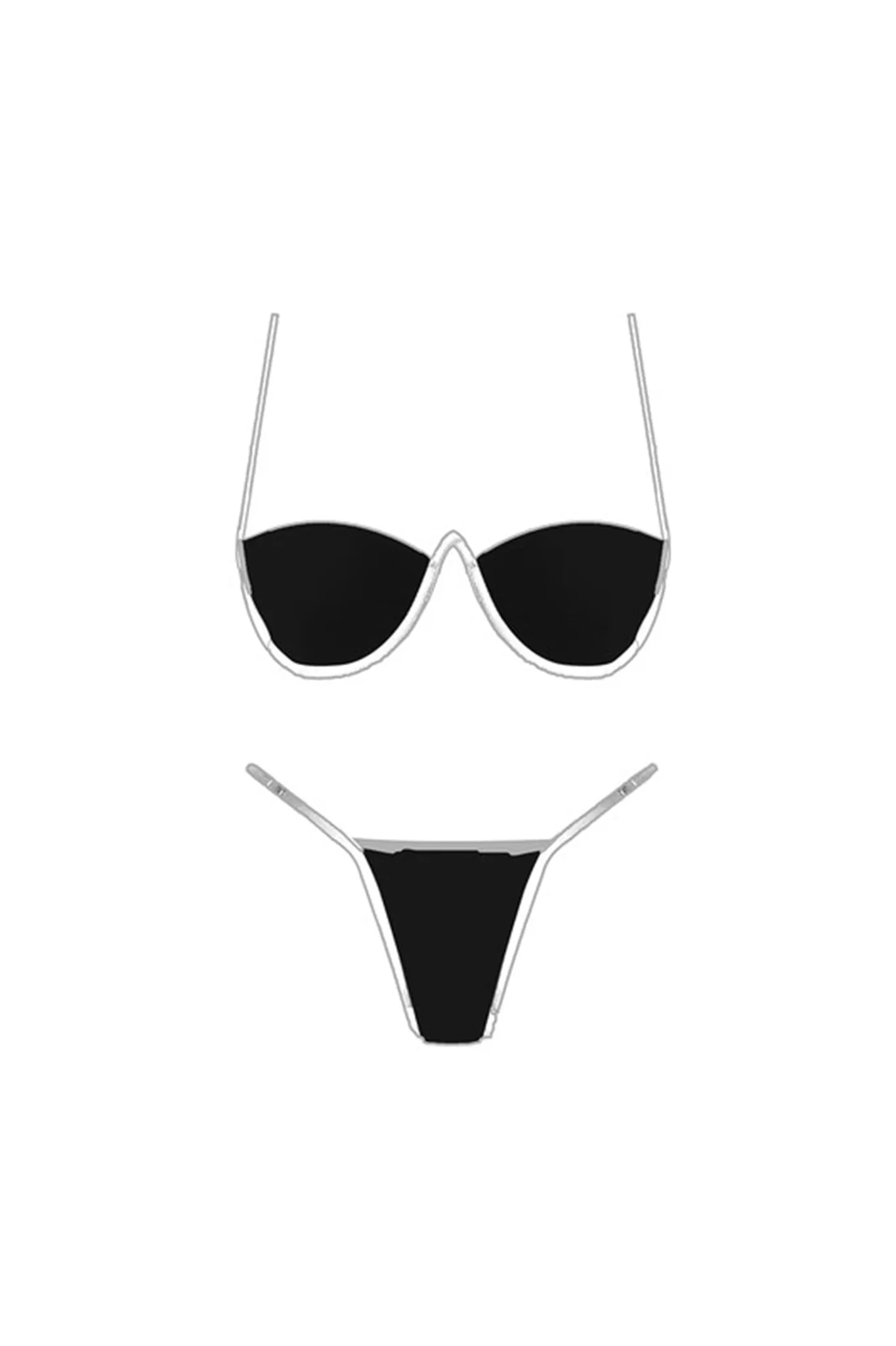 Monaco Bikini Top Black/White