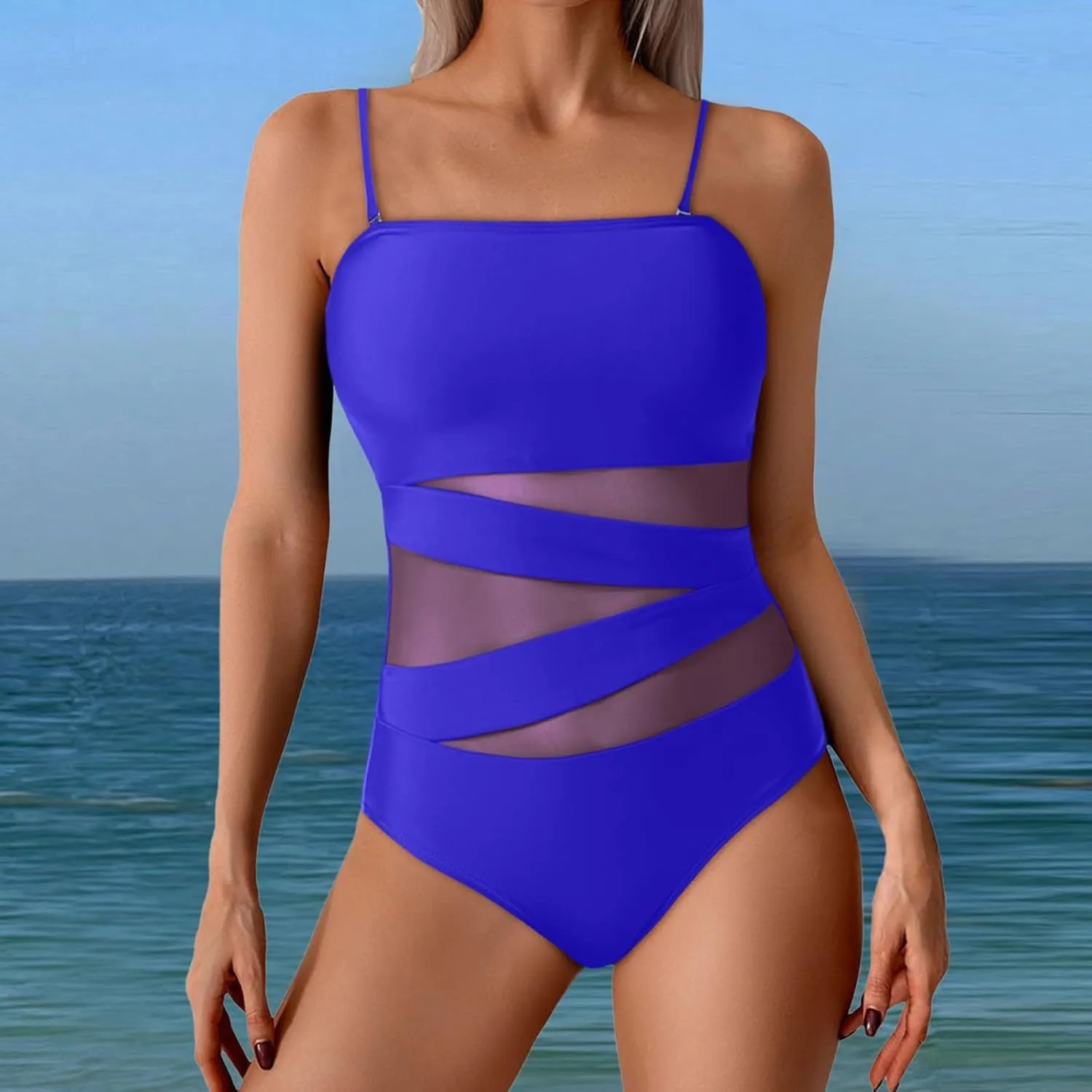 Monokini Swimsuits for Women Sexy Backless One Piece Tummy Control Bathing Suits Summer Full Coverage Monokini Beach Swimwear